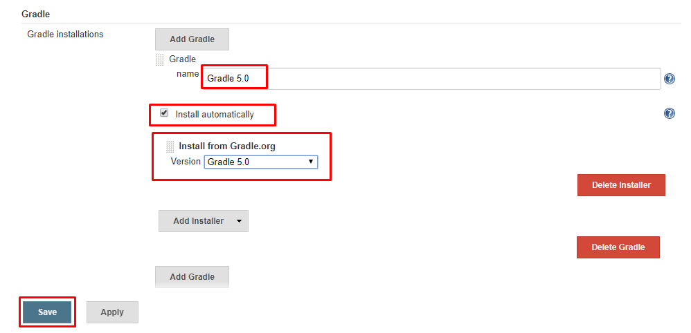 Jenkins Gradle Installations