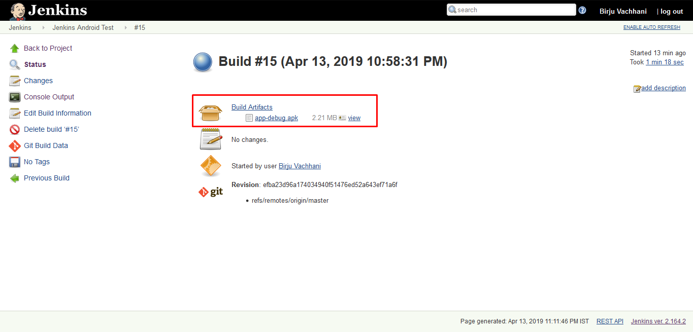 Jenkins: Build Arifacts