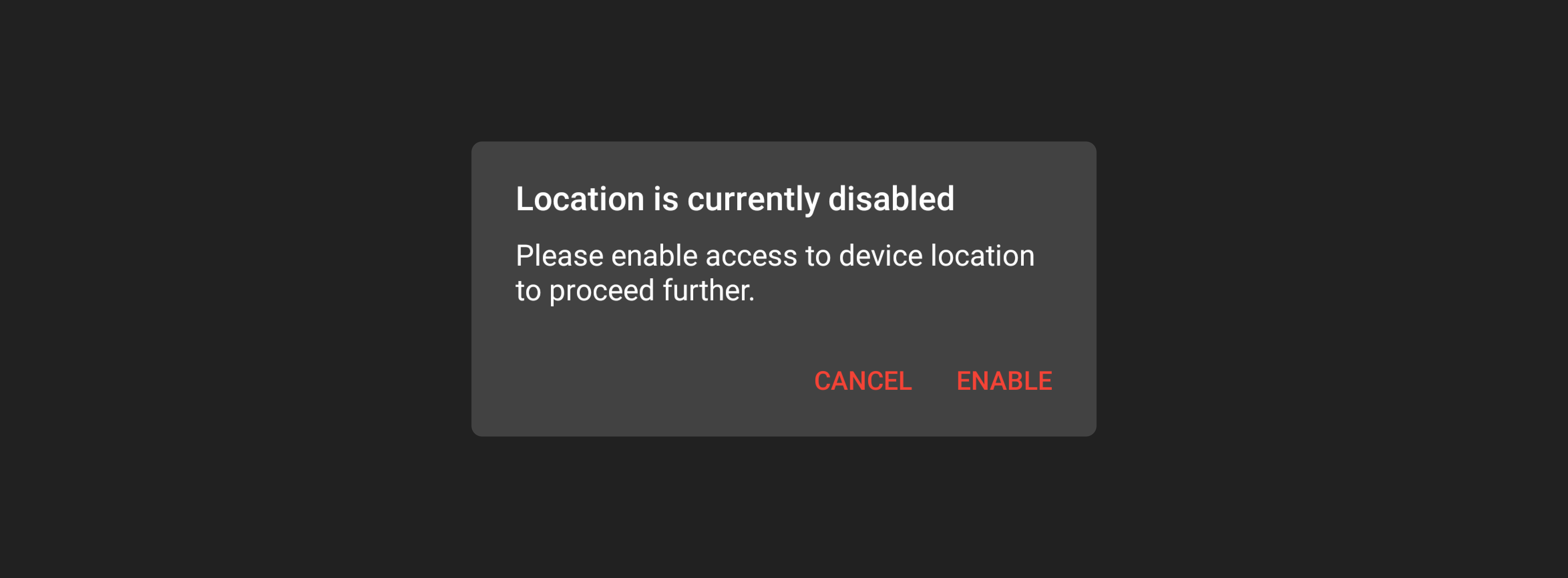 Location Disabled Dialog